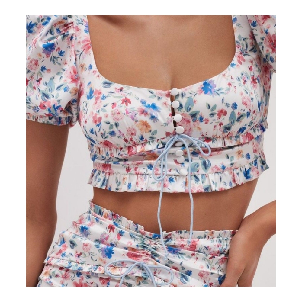 Nwot For Love And Lemons Juliet Floral Crop Top Large